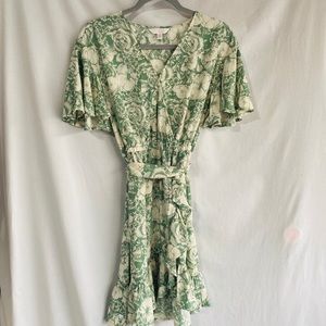 Lauren Conrad Green Floral Dress